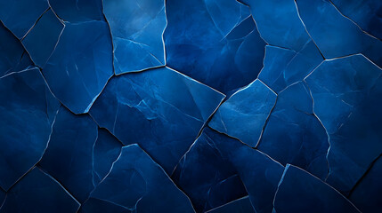 Poster - Abstract blue cracked surface texture background.
