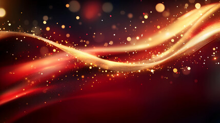 Poster - Abstract light waves with sparkling effects.