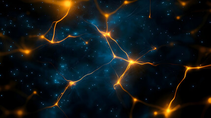Poster - Futuristic neural network visualization.