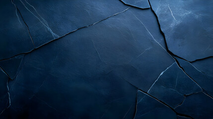 Poster - Textured dark blue cracked wall background.