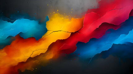 Poster - Vibrant abstract background with colorful waves.