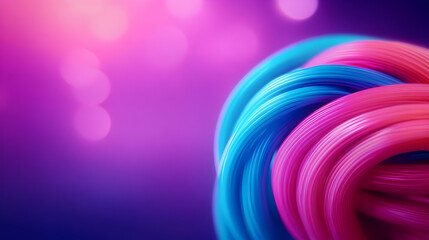 Poster - Vibrant abstract swirl of pink and blue colors.