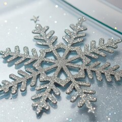 Wall Mural - snowflake on a white background
