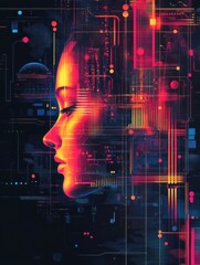 Poster - ai-based software abstract concept vector illustrations.