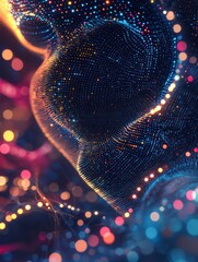 Poster - artificial intelligence illustration. abstract technology circles. data transfer concepts in interne