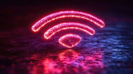 Poster - 3d wireless connection icon and sharing network on internet hotspot access point for digital and online coverage broadcasting area with 3d wifi 3d wireless signal icon rendering illustratio