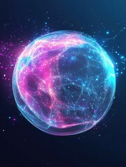 Poster - technology image of globe. global network graphic concept. big data visualization. digital innovatio