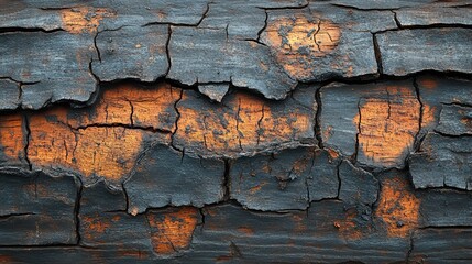 Aufkleber - aged brown cracked and decayed wood texture on the surface