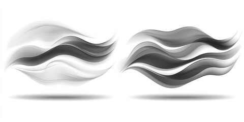 Poster - Abstract wave patterns in black and white showcasing fluidity and motion in design