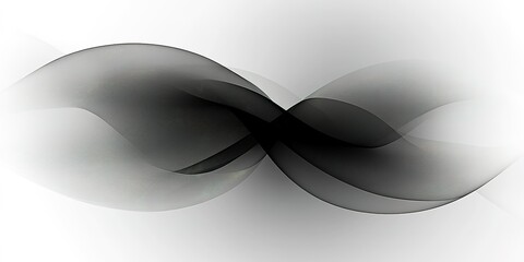 Poster - Abstract black and white waves create a fluid motion suggesting infinity in a modern background