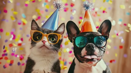  Happy New Year Festive Pet Duo