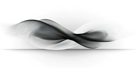Poster - Abstract black and white wave patterns creating a dynamic visual flow in modern design