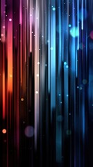 Poster - A colorful image of a city skyline with a blue stripe