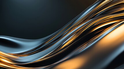Poster - a long, curvy line of gold and black colors