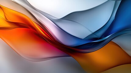 Poster - a colorful wave with orange, blue, and red colors