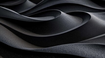 Poster - The image is a black and white photo of a sandy beach with a wave pattern