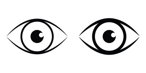 Poster - eye icon set. eyesight symbol. retina scan eye icons. simple eyes collection.
