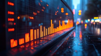 Poster - graph analytical chart on transparent background in bokeh styl