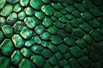 Aufkleber - The texture of the emerald green scales on the snake's body is detailed, giving it depth and realism. The lighting is soft but focused to highlight each scale, creating a sense of luxury and elegance.