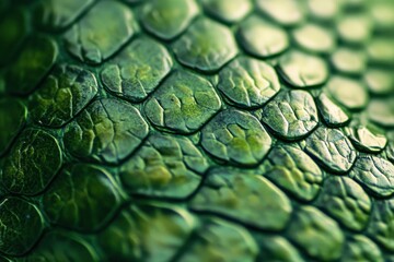 Aufkleber - A close-up of the texture and pattern on green snake skin, highlighting its unique scale structure and depth.