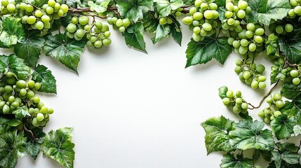 Poster - jesus as the true vine vine branch on white background with copy space digital christian symbols and icons