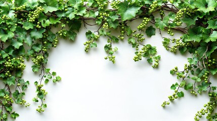 Poster - jesus as the true vine vine branch on white background with copy space digital christian symbols and icons