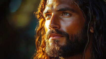 Poster - jesus christ handsome bearded man portrait