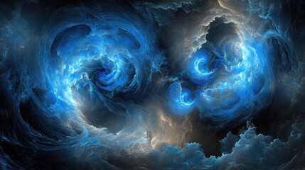 Wall Mural - stunning blue cosmic clouds and swirls in space
