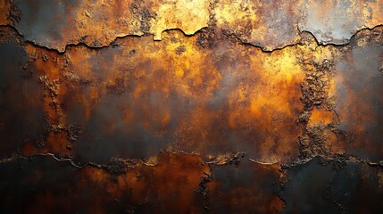 Leinwandbilder - old grunge copper bronze rusty texture wallpaper with a gold background effect