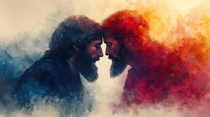 Poster - parable of the prodigal son the return of the prodigal son digital watercolor painting