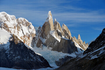 beautiful wild mountains in the argentine andes in patagonia. fantastic natural scenery.