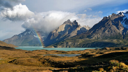 Wall Mural - Beautiful wild mountains in the Chilean Andes in Patagonia. Fantastic natural scenery.