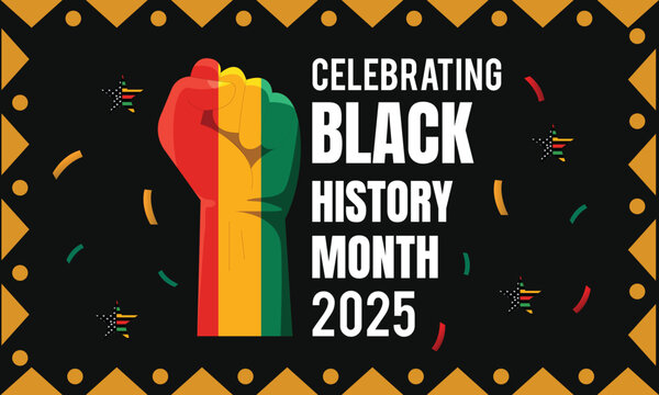 Black History Month. African American History.In February in United States and Canada. In October in Great Britain. Poster, card, banner,template,background.