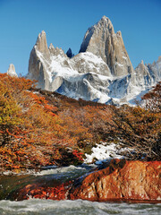 Wall Mural - Fitz Roy beautiful mountain in Patagonia in South America