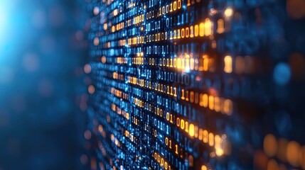 Poster - software developer program codes flowing in the background wallpaper 3d smoot