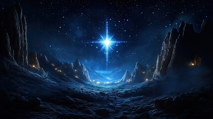 Poster - star of bethlehem the guiding star that led the magi christian symbols and icons digital illustration