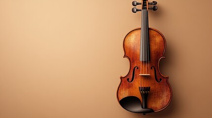 strings viola a traditional musical instrument gentle background tones beige and brown digitally rendered 3d illustration