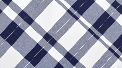 Blue and white checkered pattern fabric texture