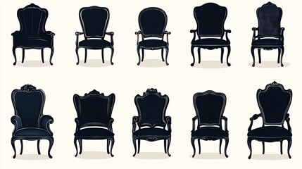 Poster - vector of a chair silhouettes chair silhouettes sv
