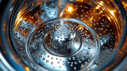 Leinwandbilder - within the washing machine inner tub that rotates material metal close up of a domestic electrical device