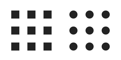 Grid interface menu for Your screen smartphone navigation isolated UI sign. Vector icons in flat style