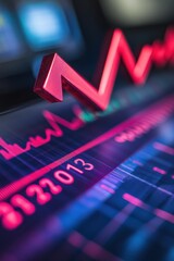 Poster - financial growth concept with an upward trending graph and numbers