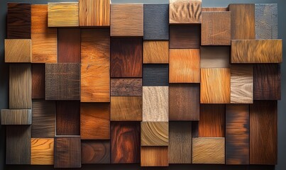 Poster - A creative arrangement of multiple wood panels with varying grain patterns and finishes