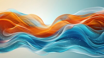 Fototapete - Abstract vector design with flowing colors, representing vibrant water currents