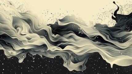Fototapete - Abstract vector design with flowing colors, representing vibrant water currents