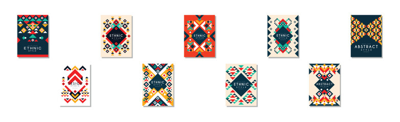 Aufkleber - Geometric Ethnic Style Abstract Banner and Flyer Vector Set