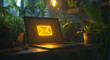 © Opnur - Home Office with Illuminated Email Icon on Laptop Screen, AI GENERATIVE