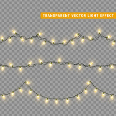 Wall Mural - christmas lights garlands. festive design elements. celebrate realistic object. holiday xmas decor. 