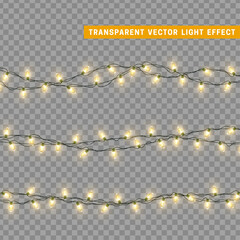 Wall Mural - christmas lights garlands. festive design elements. celebrate realistic object. holiday xmas decor. 