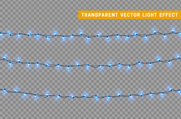 Wall Mural - christmas lights garlands. festive design elements. celebrate realistic object. holiday xmas decor. 